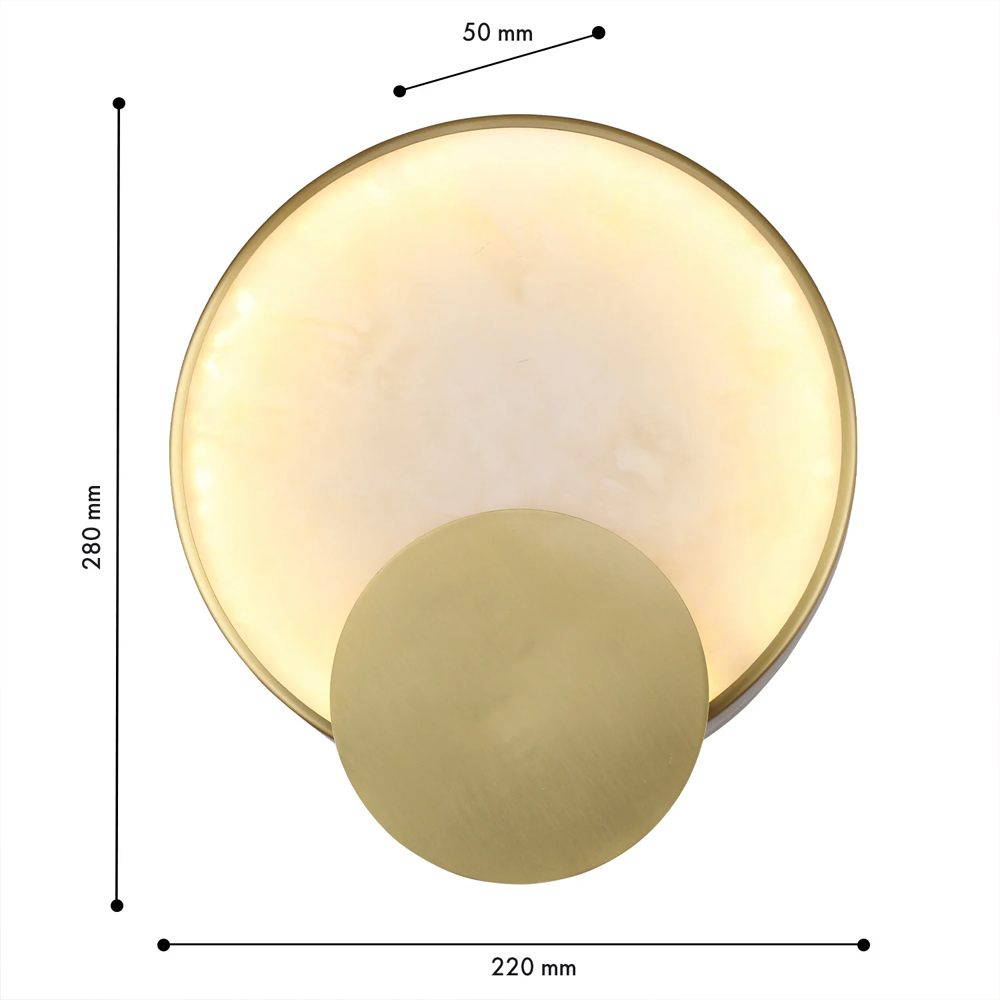 Бра в форме диска из бежевого алебастра Cryptocrystalline Stone в Екатеринбурге
