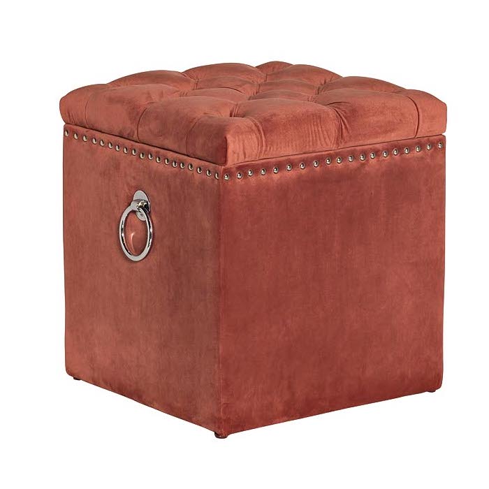 Пуф Terracotta Box Puff Терракотовый Хром в Екатеринбурге | Loft Concept 