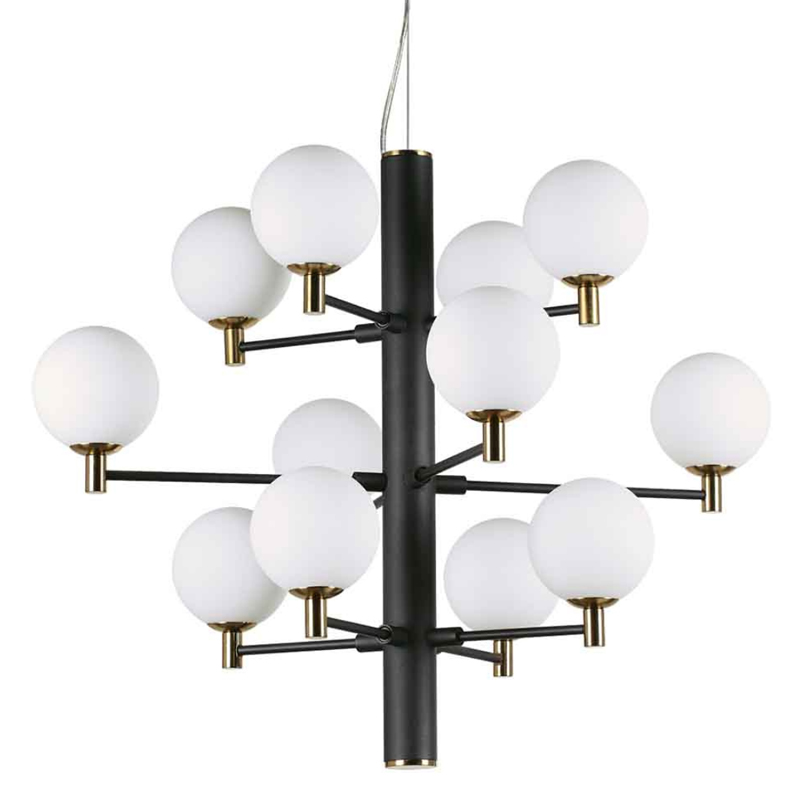 Люстра Italian Globe Abstraction Light  White and Black 12 Белый Золотой Черный в Екатеринбурге | Loft Concept 