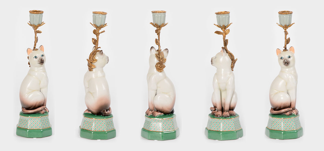 Подсвечник фигурка Кошка Candlestick cat - фото