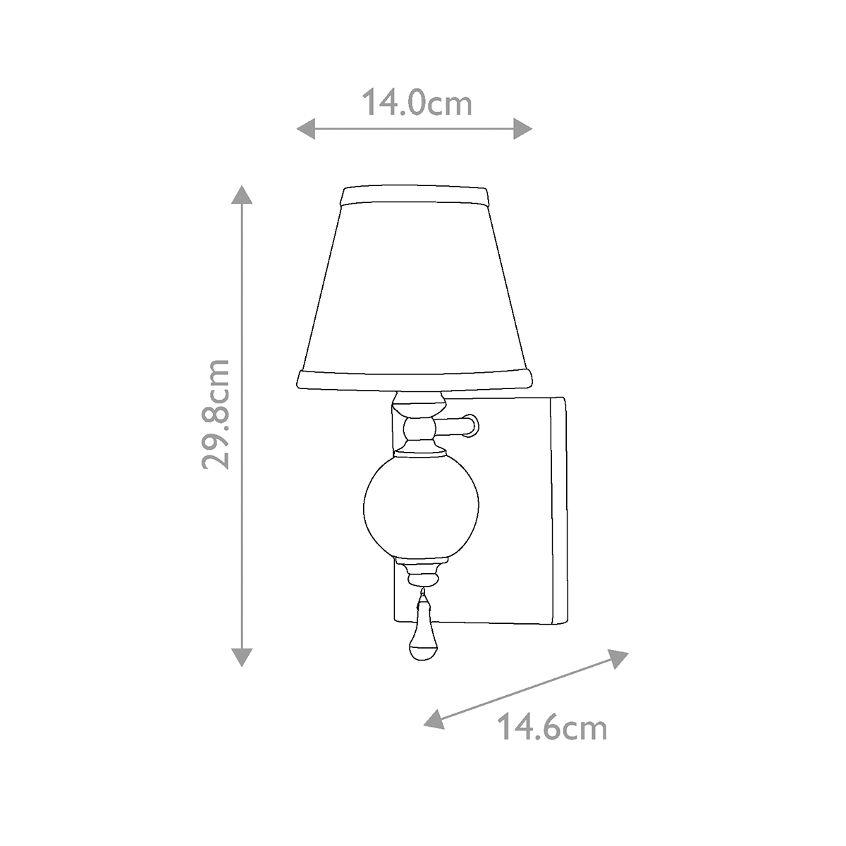 Бра со стеклянным шарообразным декором с пузырьками и бежевым абажуром Feiss в Екатеринбурге