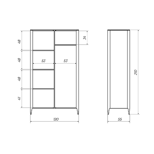 Шкаф двухстворчатый белый Type  в Екатеринбурге