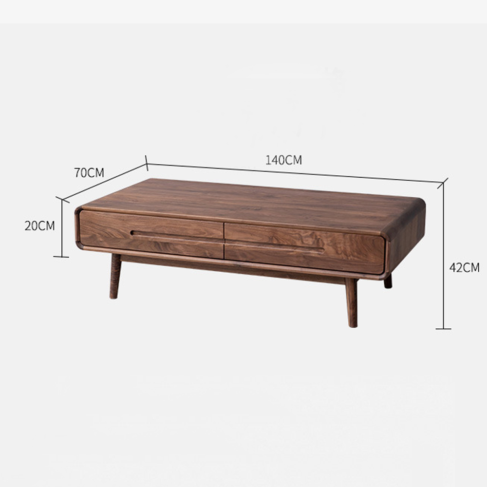 Кофейный стол из массива дерева с выдвижными ящиками Coffee Walnut Table в Екатеринбурге