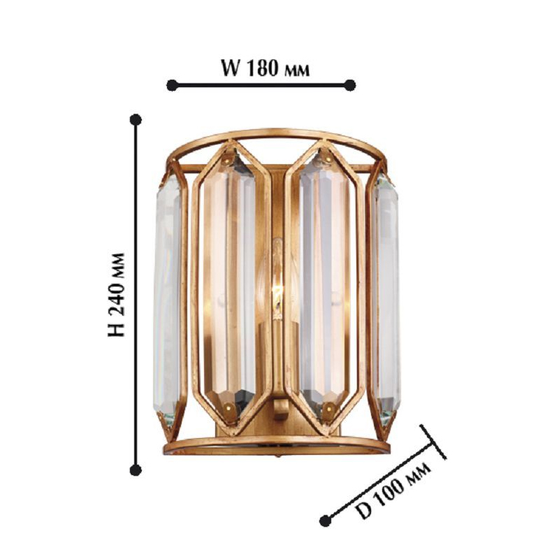Бра с золотисто-коричневым каркасом CRYSTAL LIGHT в Екатеринбурге