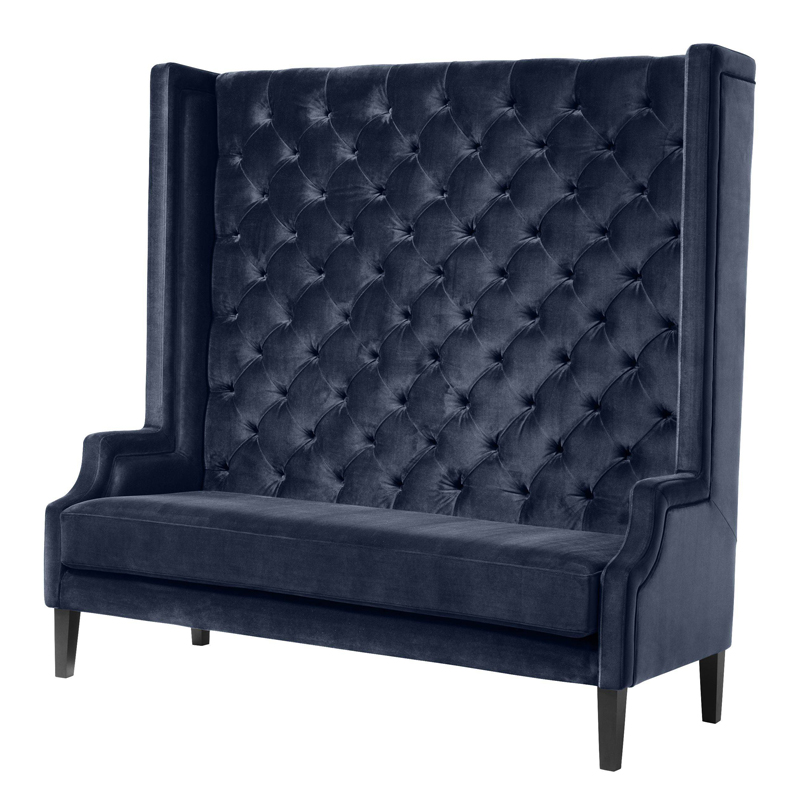 Диван Eichholtz Sofa Spectator midnight blue Синий Черный в Екатеринбурге | Loft Concept 