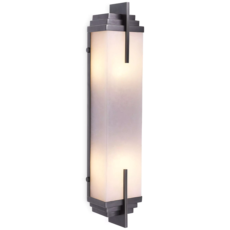 Бра Eichholtz Wall Lamp Harman Bronze Темная бронза Белое матовое стекло в Екатеринбурге | Loft Concept 