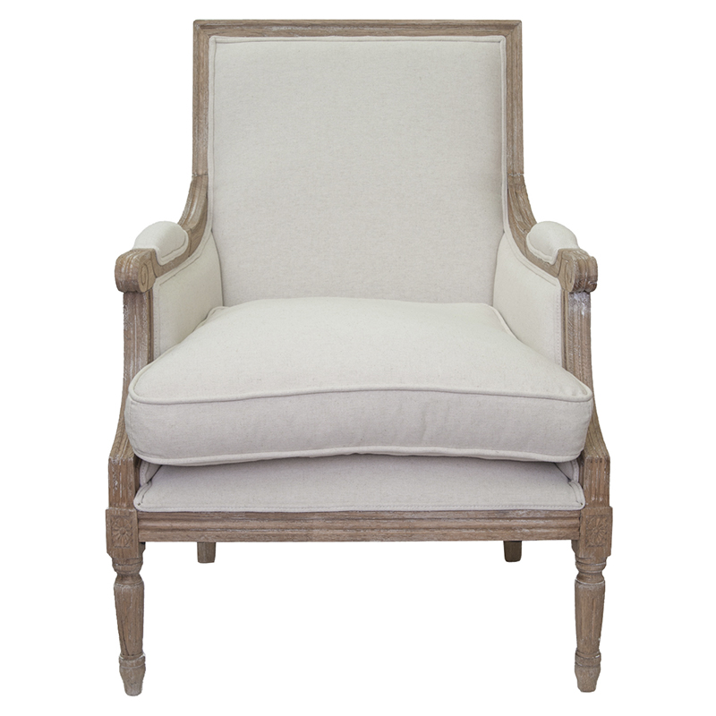 Кресло William Classical Armchair beige flax Бежевый Коричневый в Екатеринбурге | Loft Concept 