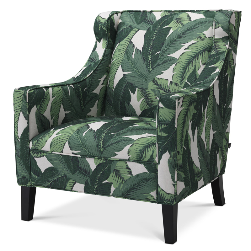 Кресло Eichholtz Chair Jenner Mustique green Зеленый Черный в Екатеринбурге | Loft Concept 