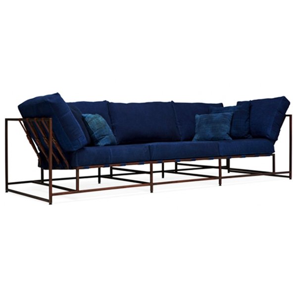 Диван Kenn X Miller sofa Indigo and copper denim Индиго в Екатеринбурге | Loft Concept 