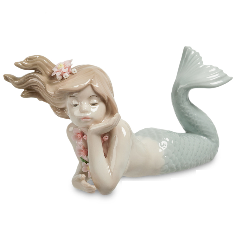 Статуэтка Mermaid Leia Бежевый Серо-голубой Розовый пастельный в Екатеринбурге | Loft Concept 