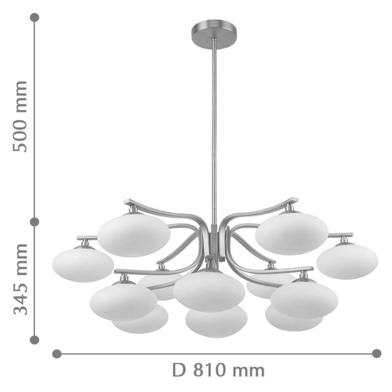 Oval Balls Mushrooms Chandelier 13 Silver в Екатеринбурге