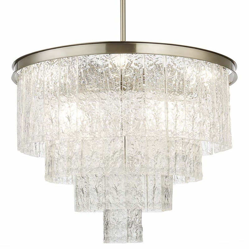 Люстра Renea Textured Glass Chandelier Nickel D60 Никель Прозрачное Стекло в Екатеринбурге | Loft Concept 