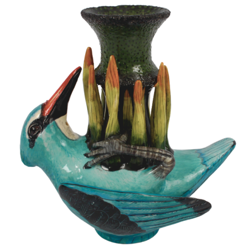 Ваза Голубая Птичка Woodland Kingfisher Vase Синий в Екатеринбурге | Loft Concept 