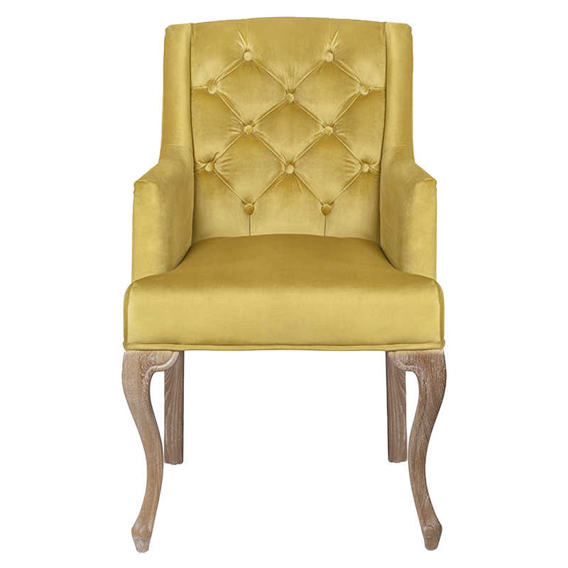 Кресло Mason Classical Armchair gold velour Желтый Коричневый в Екатеринбурге | Loft Concept 