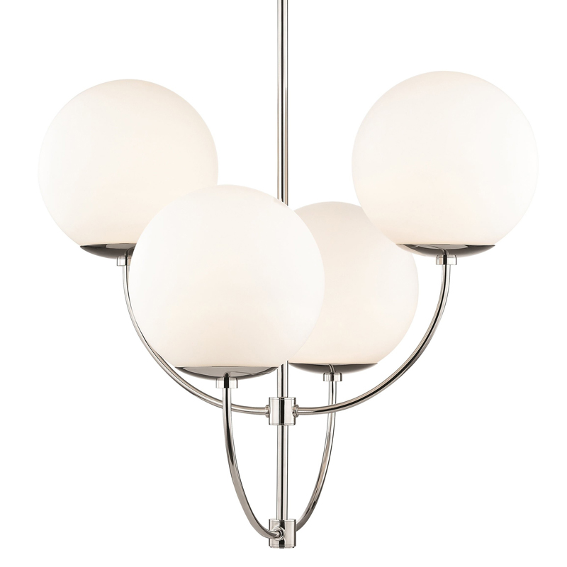 Люстра Breasal White Matte Balls Chandelier Chrome Хром Белое матовое стекло в Екатеринбурге | Loft Concept 