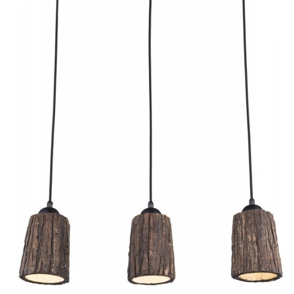 Люстра Wood Log Pendant 3 Коричневый в Екатеринбурге | Loft Concept 