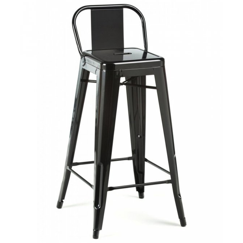 Барный стул Tolix Bar Stool 75 Backed Черный Салатовый Нержавеющая сталь Красный Оранжевый Зеленый Белый Голубой Желтый в Екатеринбурге | Loft Concept 