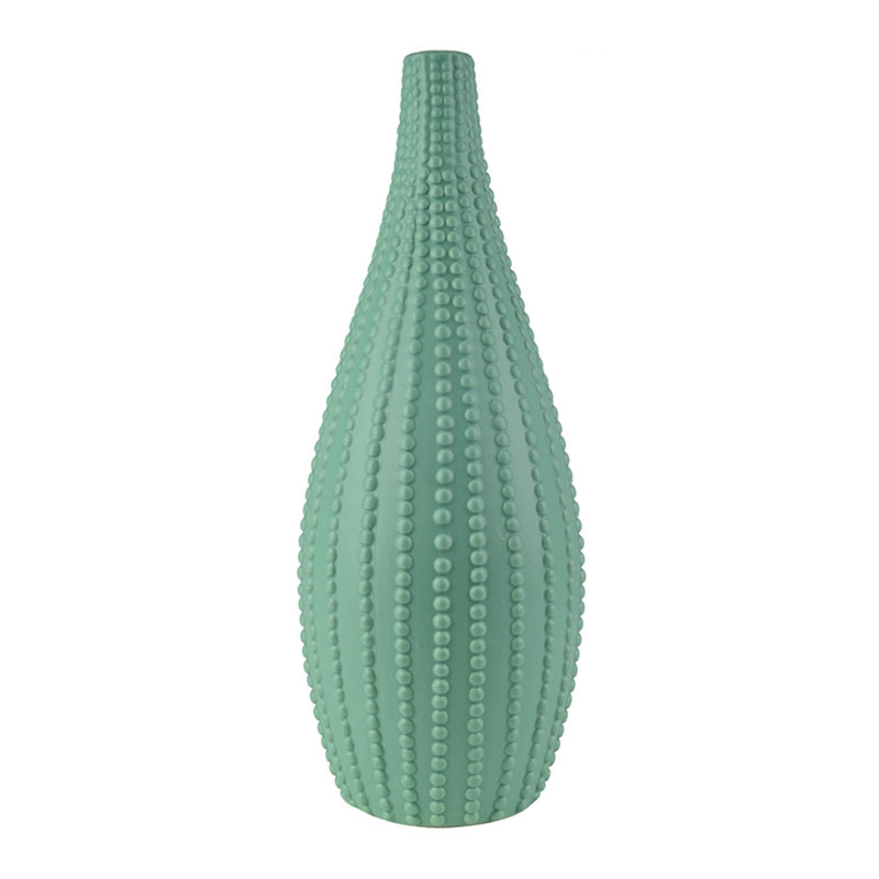 Ваза Ribbed Vase Narrow Throat turquoise 38 Бирюзовый в Екатеринбурге | Loft Concept 