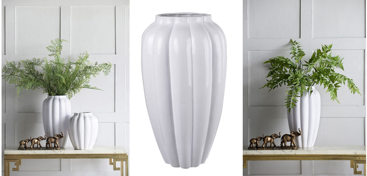 Ваза Carambola Vase white high - фото