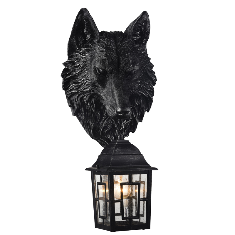 Уличный светильник Wolf Lantern Винтажный черный Прозрачное Стекло в Екатеринбурге | Loft Concept 