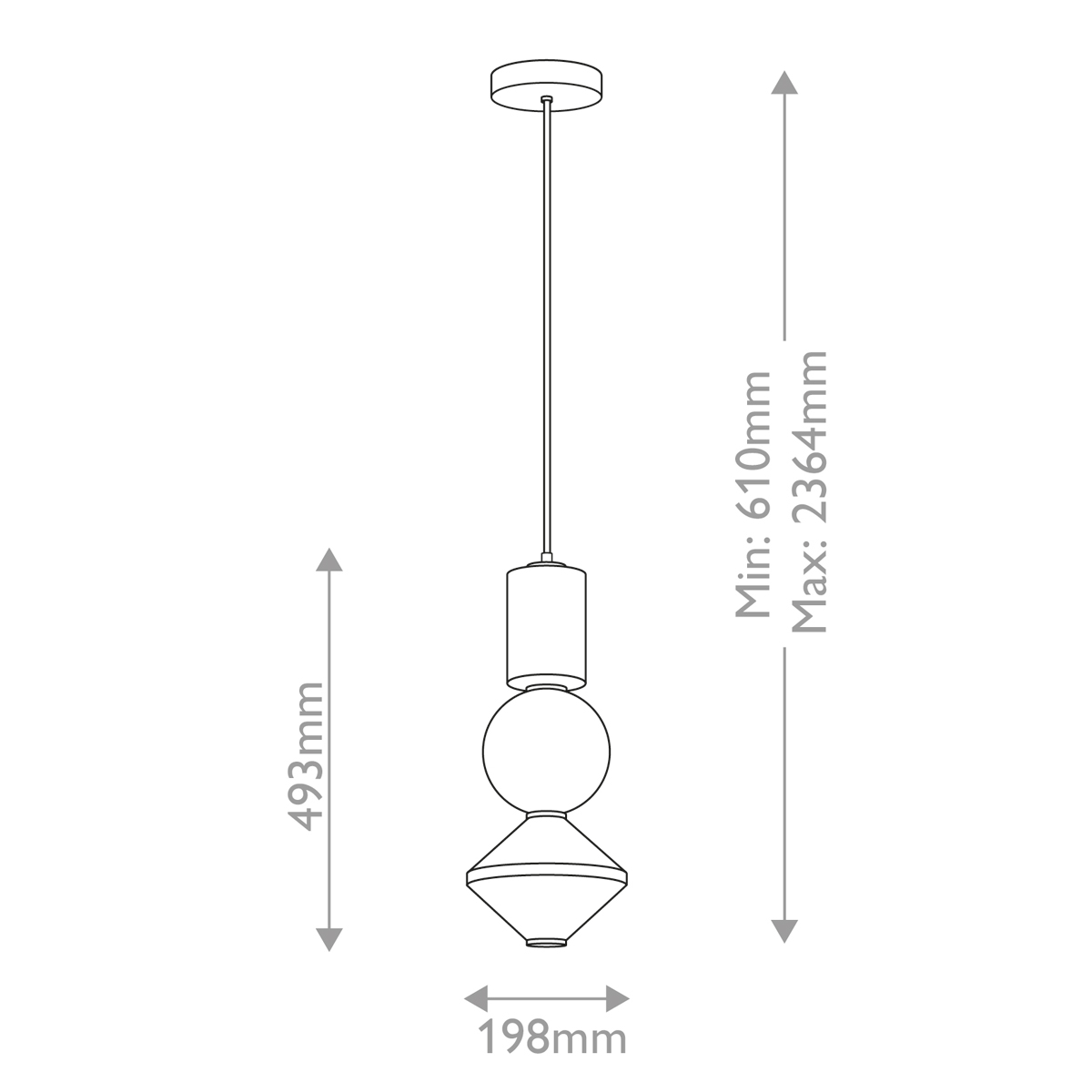 Подвесной светильник белого цвета с тремя геометрическими плафонами Alora Mood в Екатеринбурге