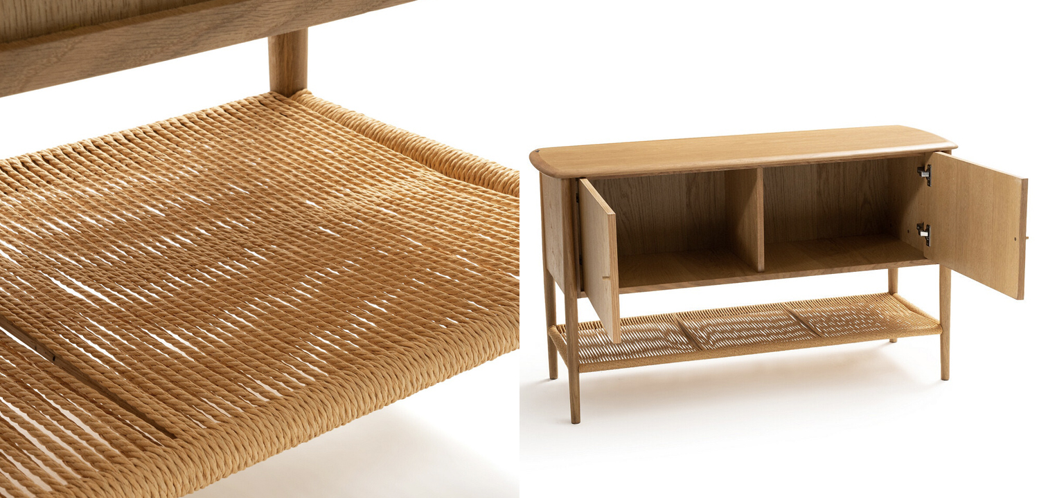 Комод с 2-мя дверцами и полкой из пеньковой веревки Espen Chest of drawers - фото