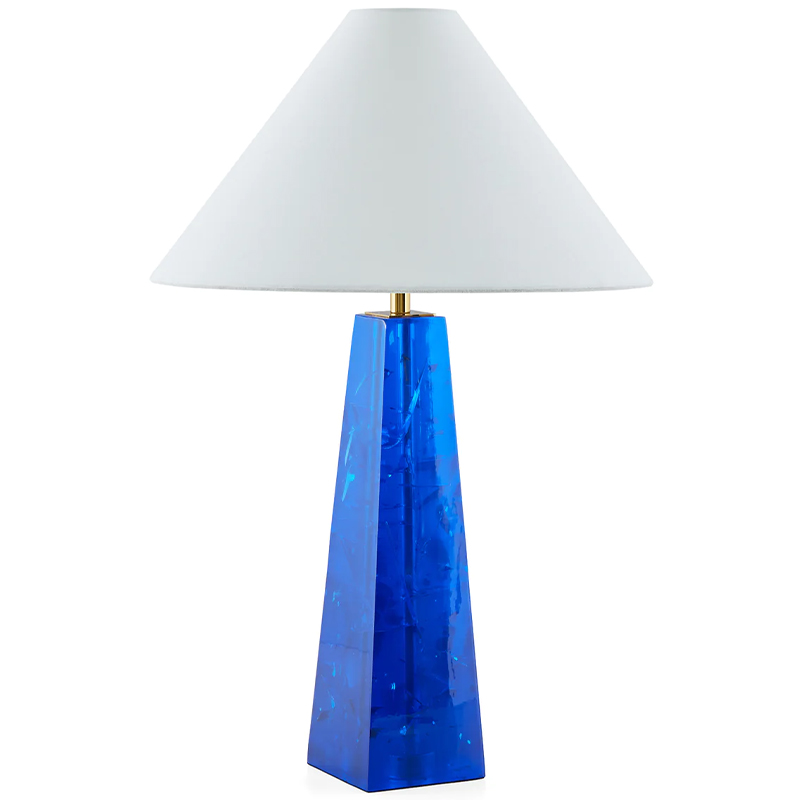 Настольная лампа Jonathan Adler Prisma Table Lamp Blue Белый Синий Латунь в Екатеринбурге | Loft Concept 