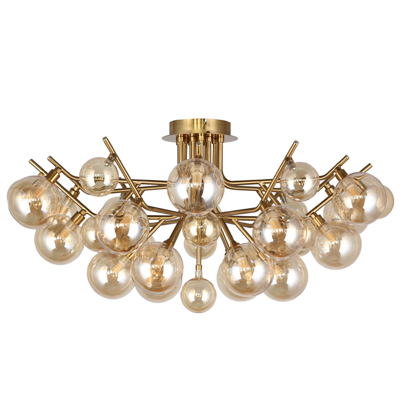 Люстра Berries Chandelier Flower bronze 18 Бронза Прозрачный в Екатеринбурге | Loft Concept 