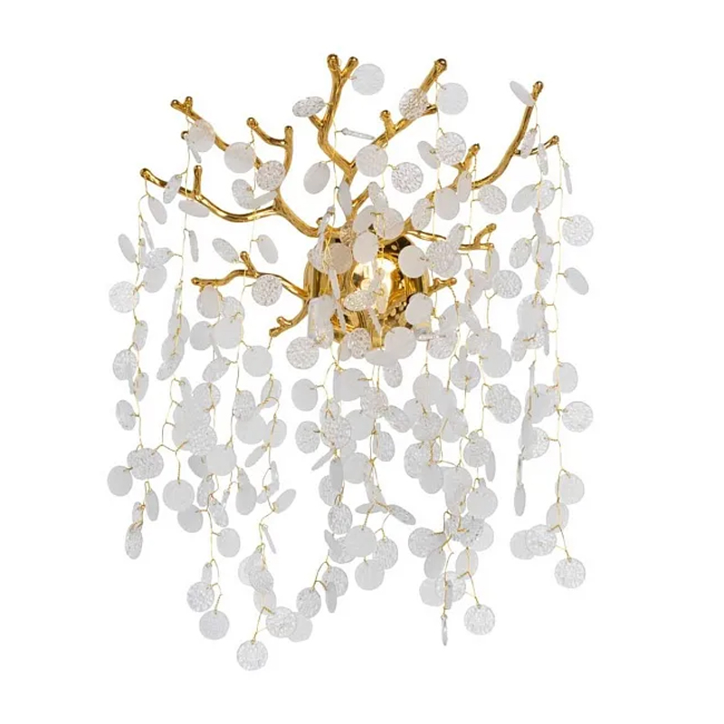 Бра золотого цвета с ветвями и круглыми рельефными подвесками FAIRYTREE Light Золотой Прозрачный в Екатеринбурге | Loft Concept 