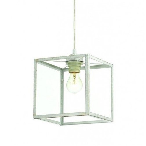 Подвесной светильник Loft Industrial Ortogonal Pendant Cube White Прозрачное Стекло Коричневый в Екатеринбурге | Loft Concept 