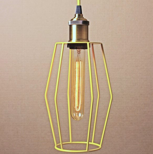 Подвесной светильник Wire Cage Pendant Spauk Yellow Желтый в Екатеринбурге | Loft Concept 