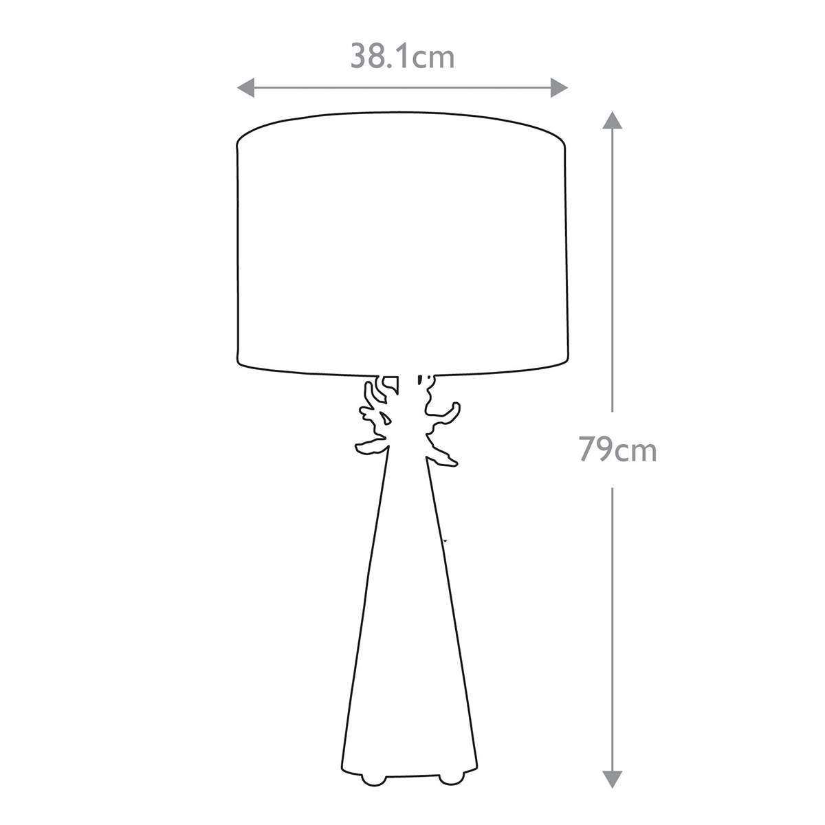 Настольная лампа с декоративным элементом золотого цвета и цилиндрическим абажуром из папье-маше светлого оттенка Flambeau в Екатеринбурге