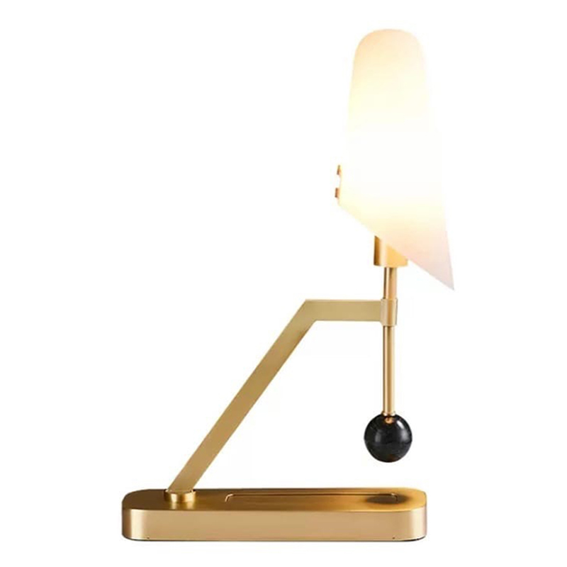 Настольная лампа Gold table lamp with stone Золотой Белый в Екатеринбурге | Loft Concept 