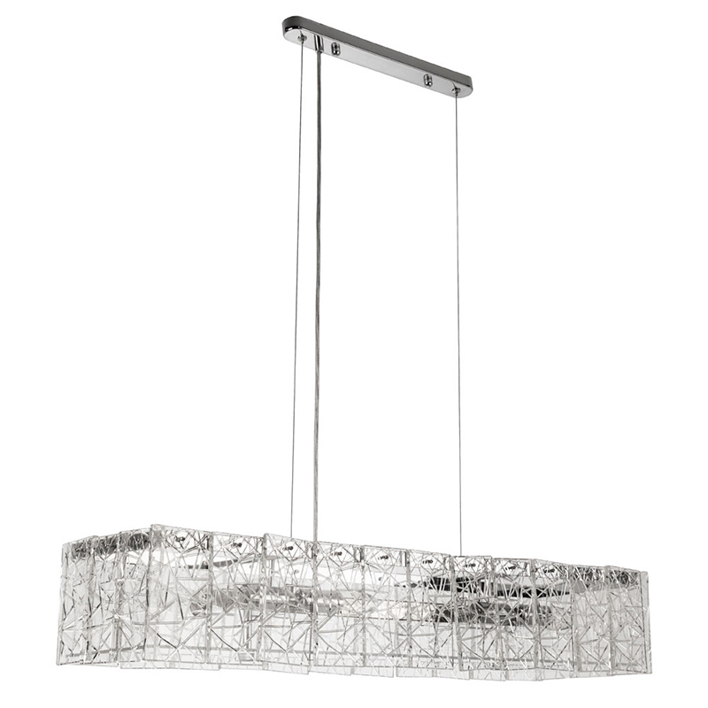 Люстра Alvaro Crystal Rectangular Chandelier Прозрачный Хром в Екатеринбурге | Loft Concept 