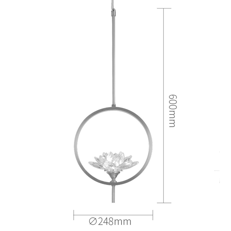 Подвесной светильник Хрустальный Цветок Лотоса Lotus flower Clear Glass pendant lamp B в Екатеринбурге