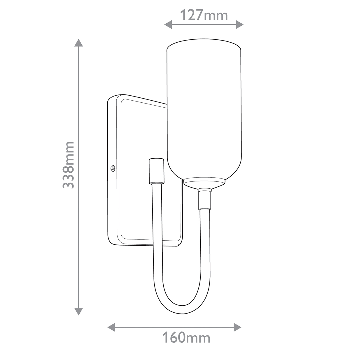  Бра с прямоугольным черным основанием и белым матовым цилиндрическим плафоном Kichler в Екатеринбурге