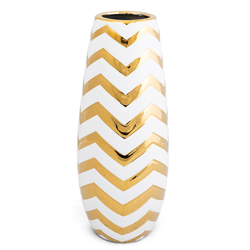 Ваза Gold chevron Vase Белый Глянцевое золото в Екатеринбурге | Loft Concept 