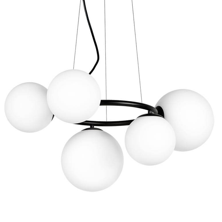 Люстра Bubbles on Ring Chandelier Black Белый Черный в Екатеринбурге | Loft Concept 