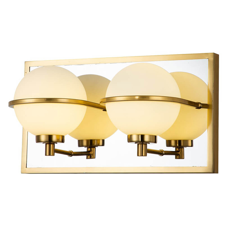 Бра Two Balls Reflection Wall Lamp Латунь Белый в Екатеринбурге | Loft Concept 