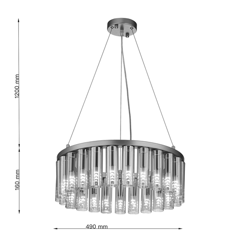 Люстра со стеклянными цилиндрическими плафонами Luminous Cylinders Amber Round в Екатеринбурге