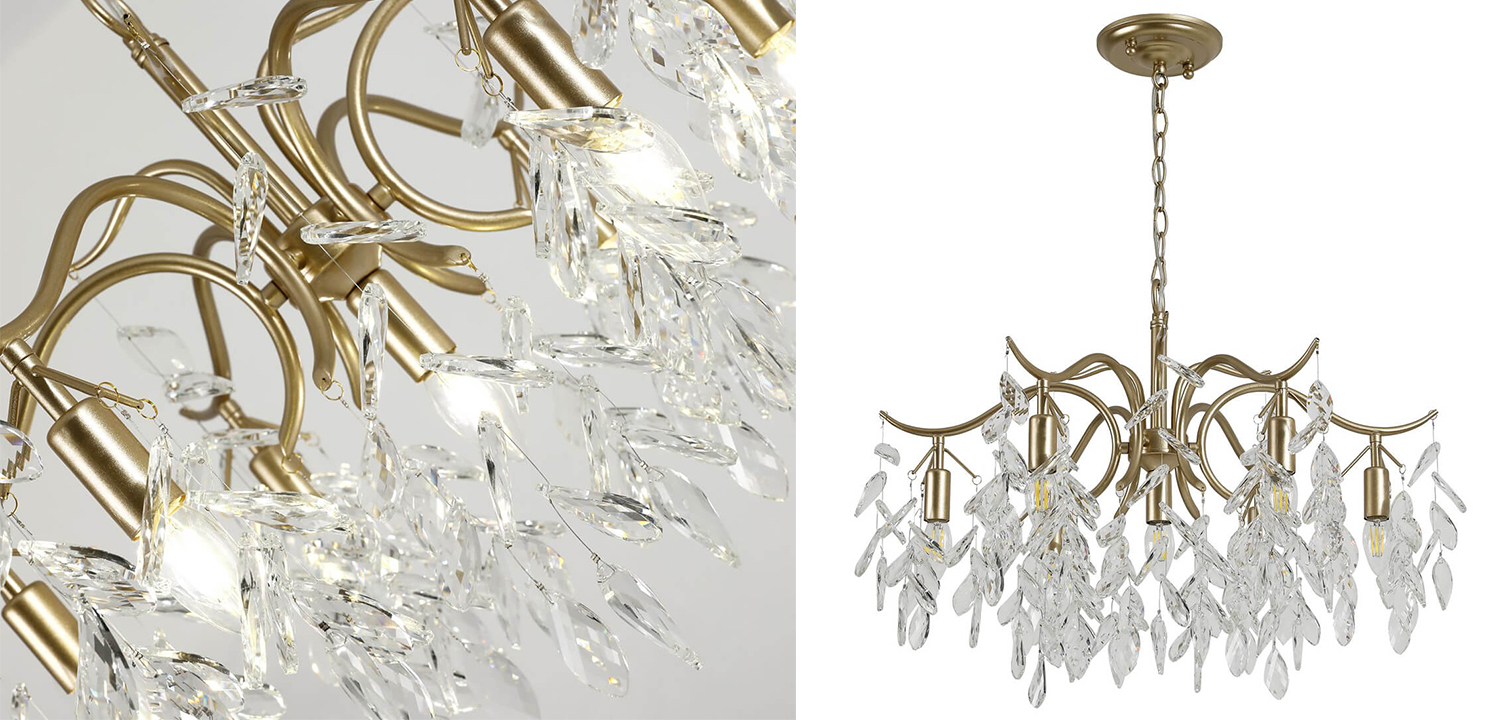 Люстра Hanging Crystal Leaves Chandelier 71 - фото