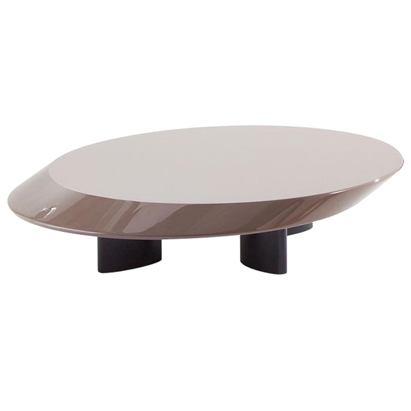 Кофейный стол Ellipse Grey Glossy Coffee Table Серый Черный в Екатеринбурге | Loft Concept 