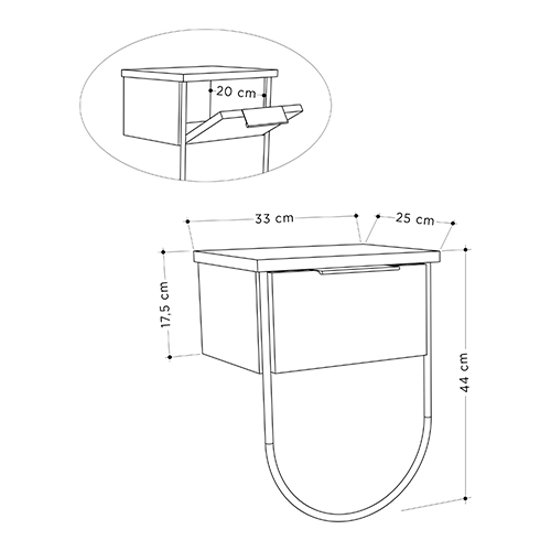 Прикроватная тумба с откидной дверцей из дерева NORFOLK NIGHTSTAND OAK в Екатеринбурге