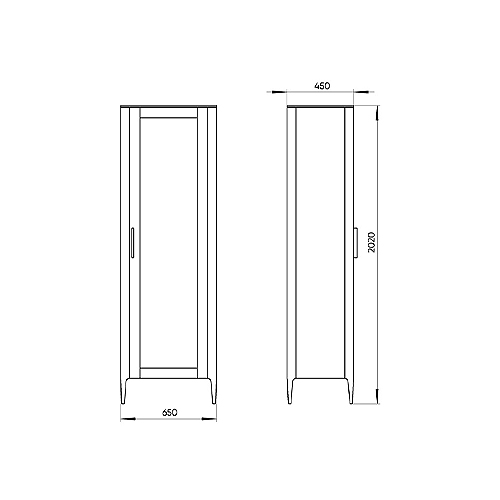 Витрина светло-серая со стеклянной дверью с 4-мя полками и 2-мя ящиками Type  в Екатеринбурге
