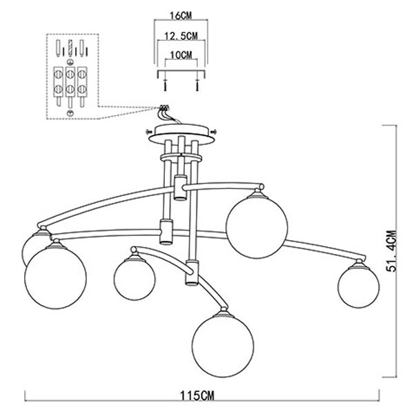 Люстра Glendon Chandelier 6 Balls в Екатеринбурге