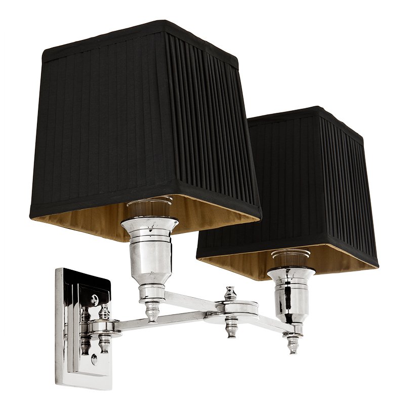 Бра Wall Lamp Lexington Double Nickel+Black Никель Черный в Екатеринбурге | Loft Concept 