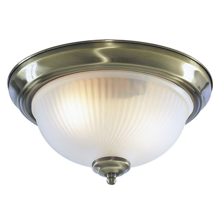 Потолочный светильник Flush Mount Ceiling Light antic milky glass Латунь Античная полированная Молочный в Екатеринбурге | Loft Concept 