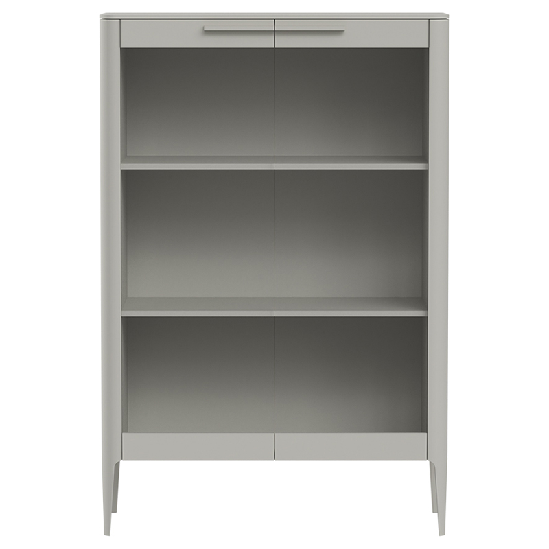 Витрина серо-бежевая с 2-мя стеклянными дверцами и 3-мя полками Type  Бежево-серый в Екатеринбурге | Loft Concept 