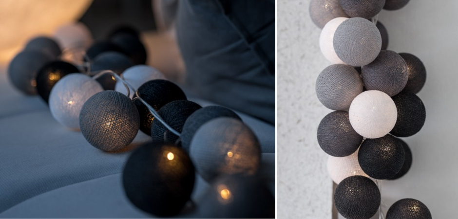 Гирлянда хлопковые фонарики Сotton Ball Antra - Loft-Concept в Екатеринбурге