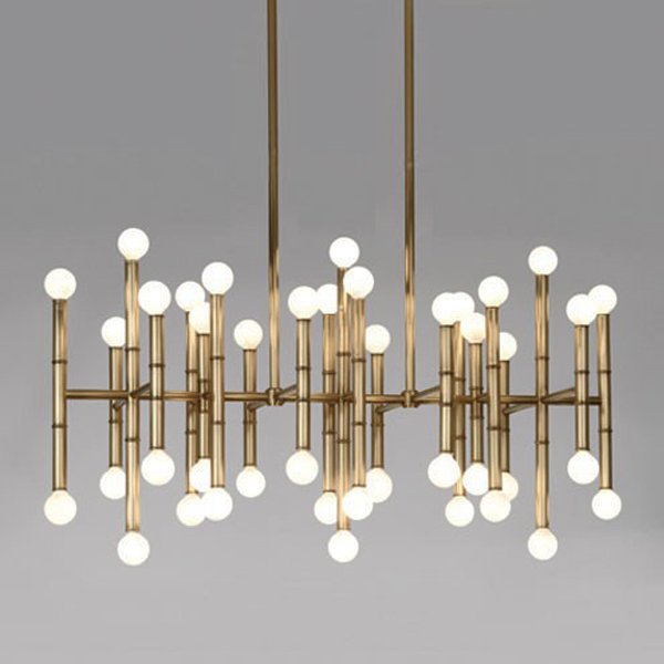 Люстра Meurice Rectangular Chandelier Jonathan Adler Черный Золотой Серебряный в Екатеринбурге | Loft Concept 